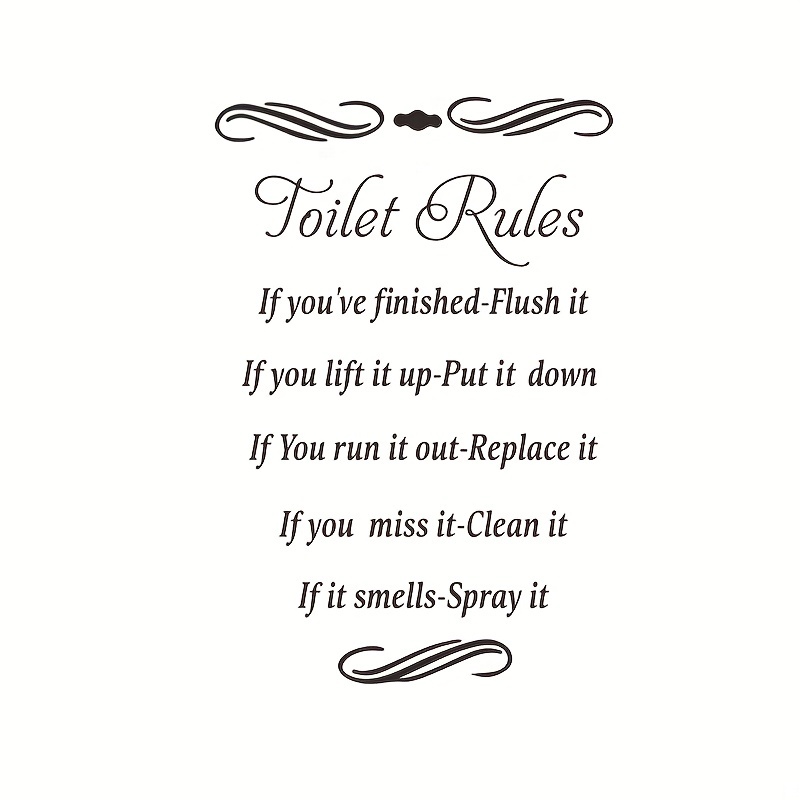 Toilet Lid Decal Self-Adhesive Slogan Graphic Sticker