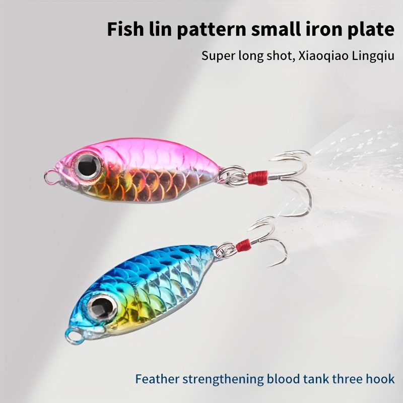 Stainless Steel Barbed Treble Hook Feather Fishing Lure - Temu