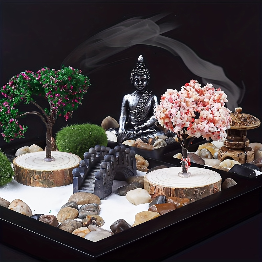 Zen Garden Kit Jardin Zen Garden for Desk Zen Garden Accessories Mini Zen  Garden Buddha Shape 14 x 10 inch