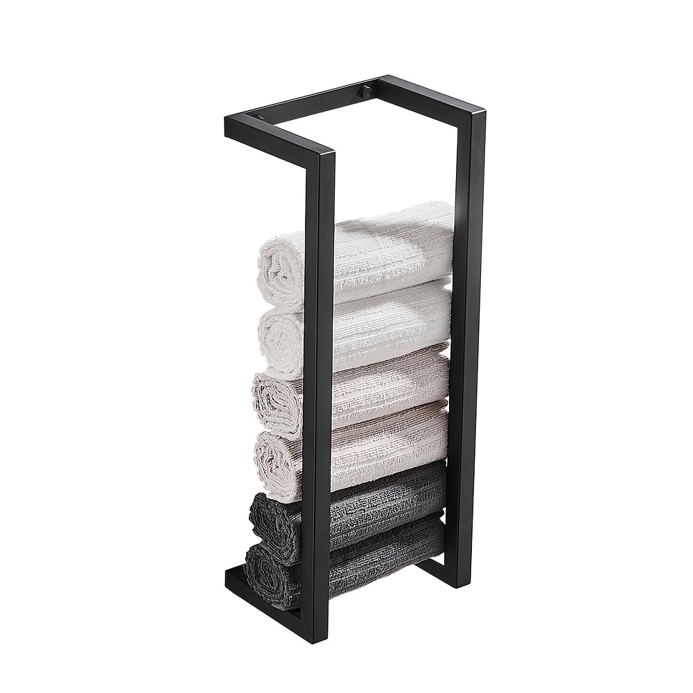 Black Metal Over The Door Rack, Bath Towel Hanging Storage Organizer w –  MyGift