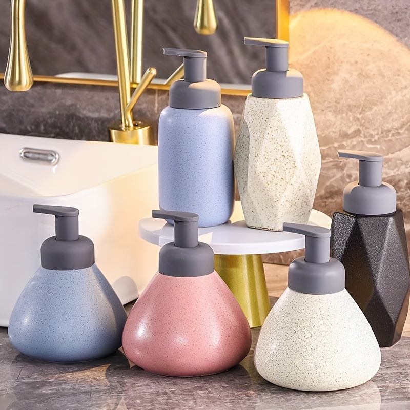 Geometric Ceramic Foaming Soap Dispensers Kitchen Bathroom Vanities Easy  Pump Bottle Design Hygienic Convenient Soap Use - Beauty & Health - Temu