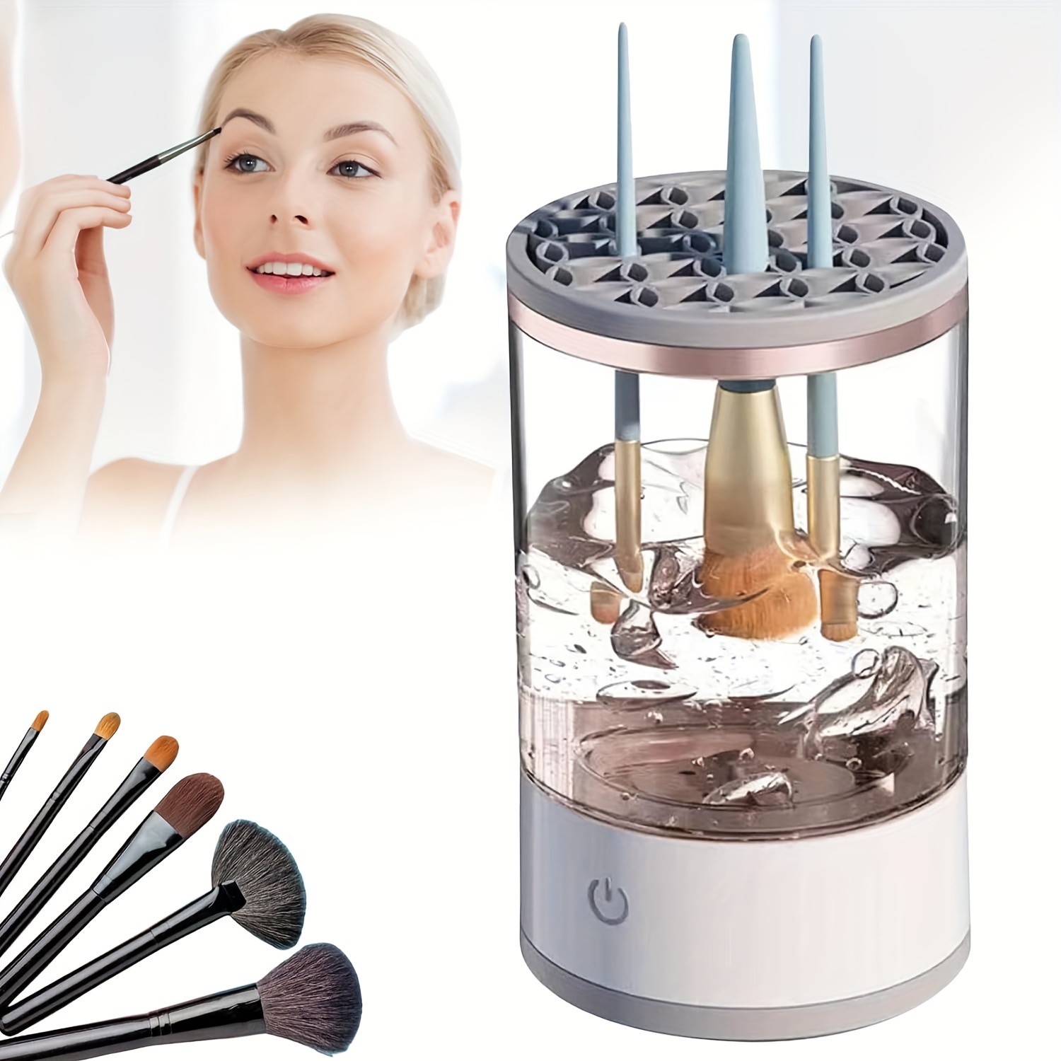 Automatic Electric Makeup Brush Cleaner With Holder Cleaning - Temu