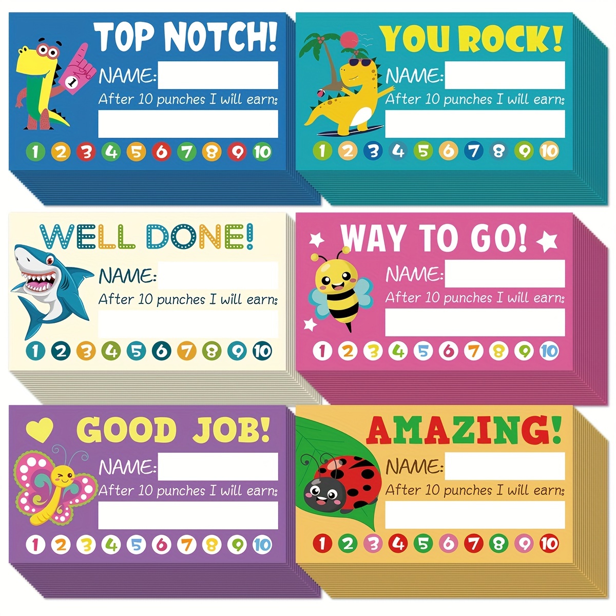 Punch Cards Punch Cards+ Hole Puncher Reward Cards Classroom - Temu
