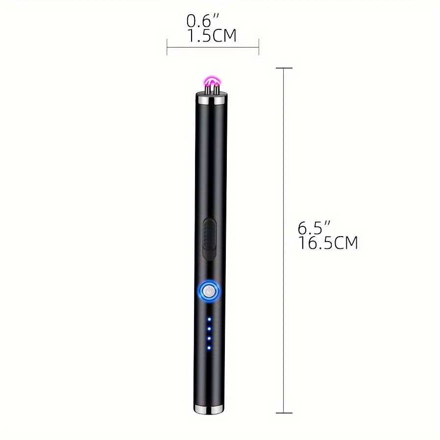 1pc electric lighter arc windproof flameless usb lighter power display rechargeable lighter with safety lock for candle bbq camping