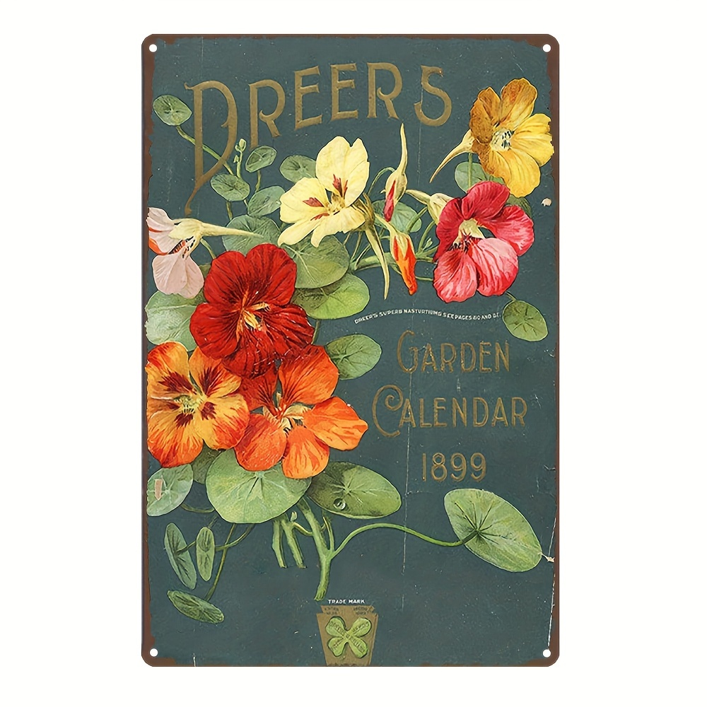 Metal Retro Sign Vintage Flowers Art Print Poster Orange - Temu Canada