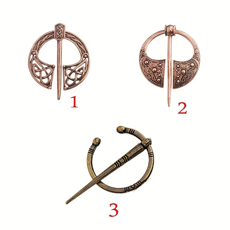 Viking Norse Brooch Shawl Coat Scarf Pin Medieval Jewellery Antique Copper 1