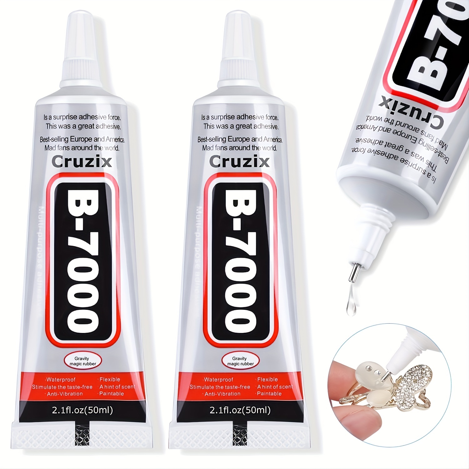  B-7000 Glue Clear for Rhinestone Crafts, Jewelry and