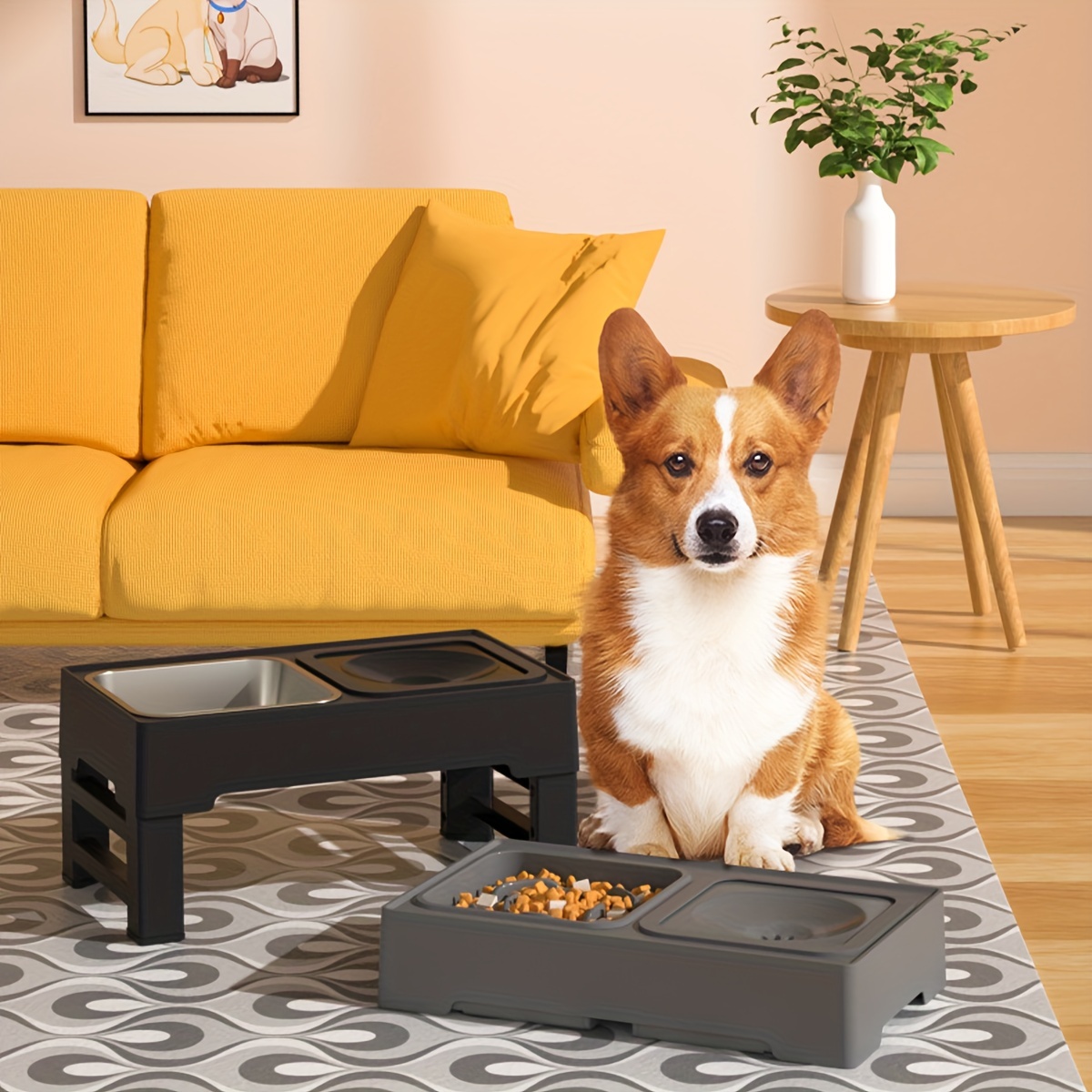 2 in 1 Elevated Dog Bowls 4 Heights Adjustable Raised Dog - Temu