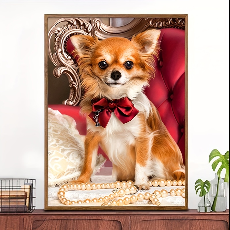 Chihuahua Dog Diamond Painting Kits For Adults 5d Diamond - Temu