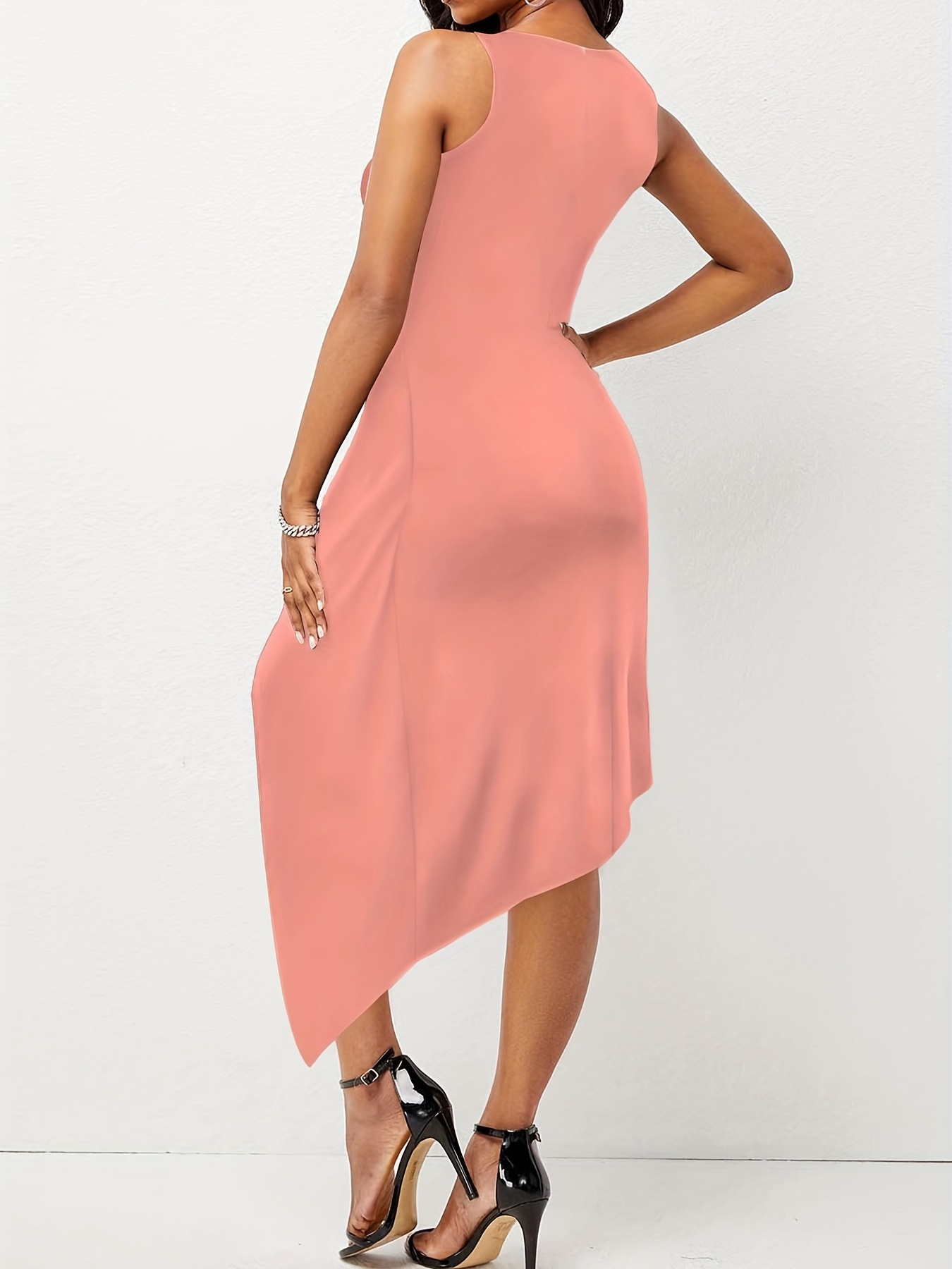 Asymmetrical Peach Dress