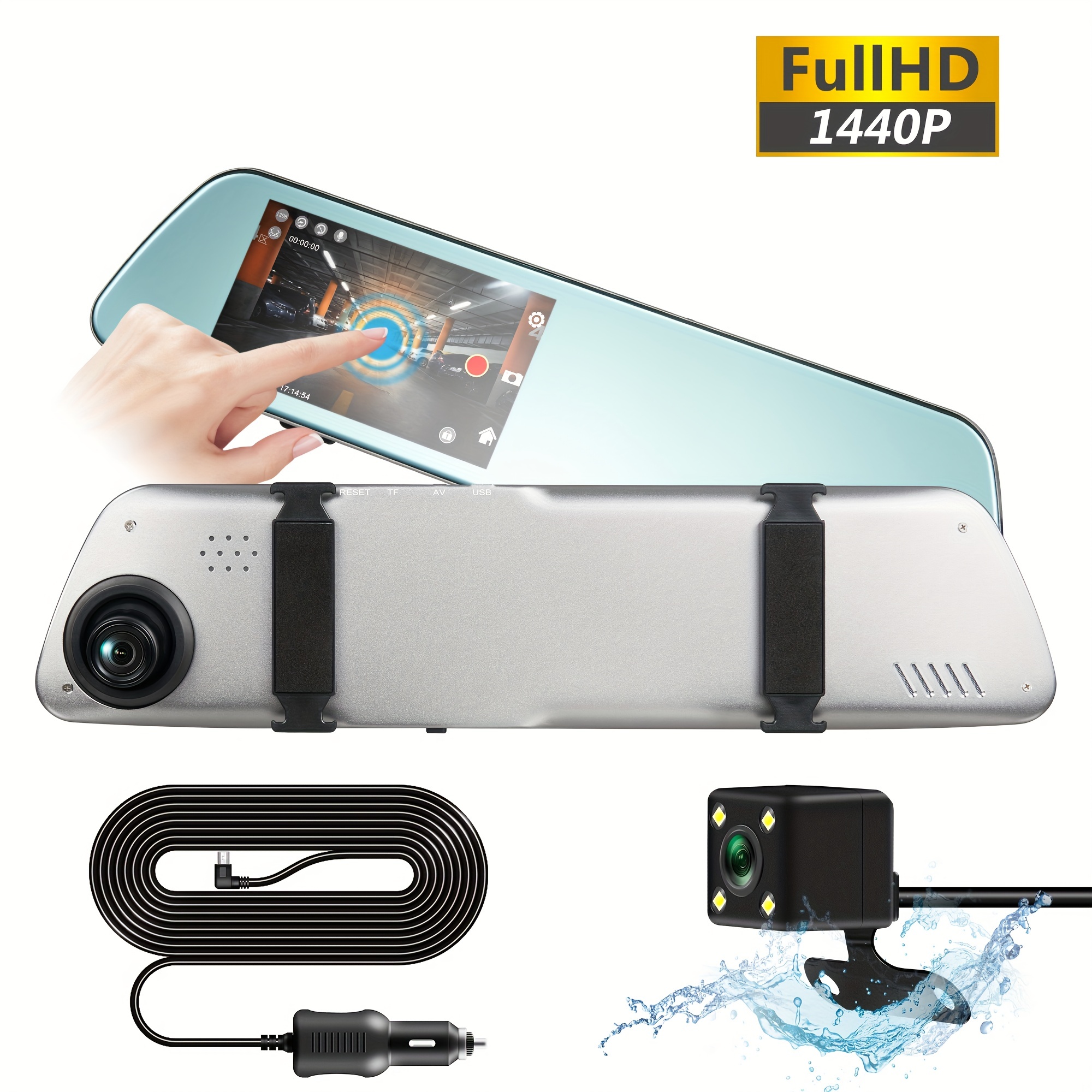Toguard 1080p Mirror Dash Cam for Cars with 10-Inch IPS Full Touch SCR