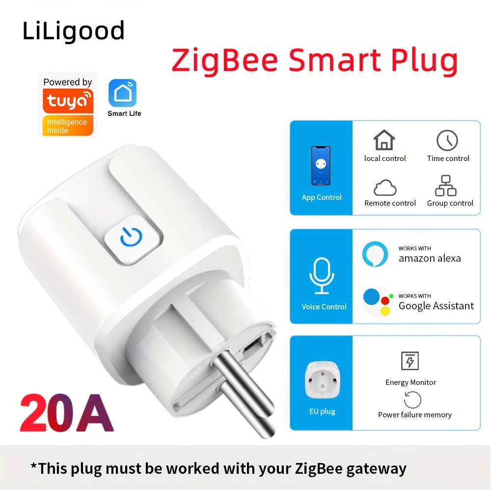 1pc Tuya Smart Plug EU 16A/20A Zigbee Prise De Courant - Temu Belgium
