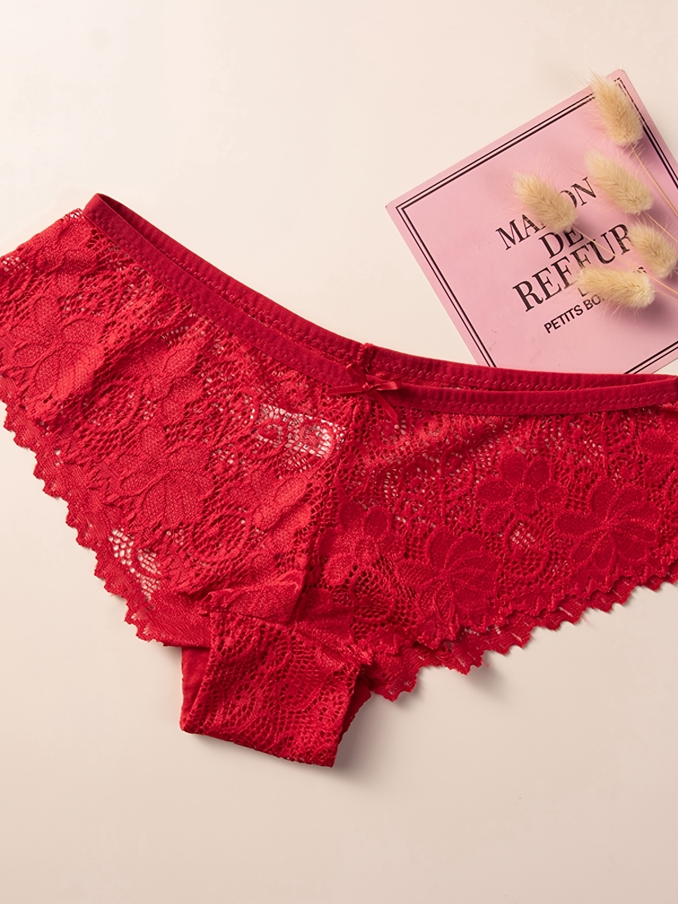 Women Sexy Lace Lingerie Low waist Panties Embroidery - Temu