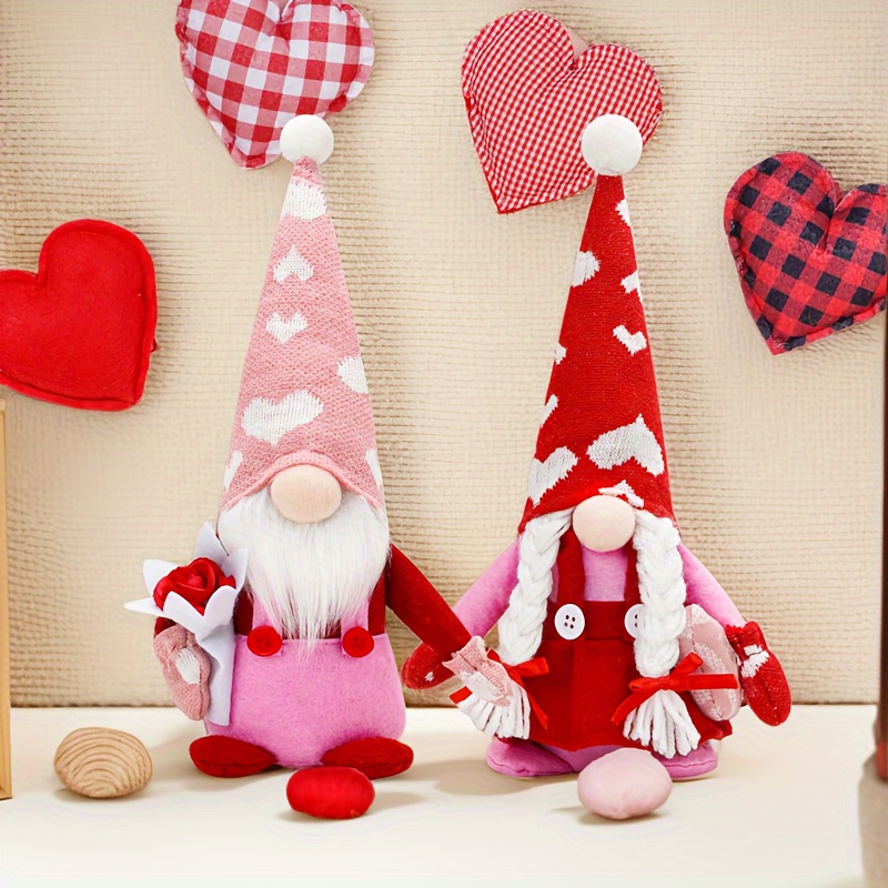 Valentines Day Gnome Plush Doll Decorations, Cute Mr and Mrs