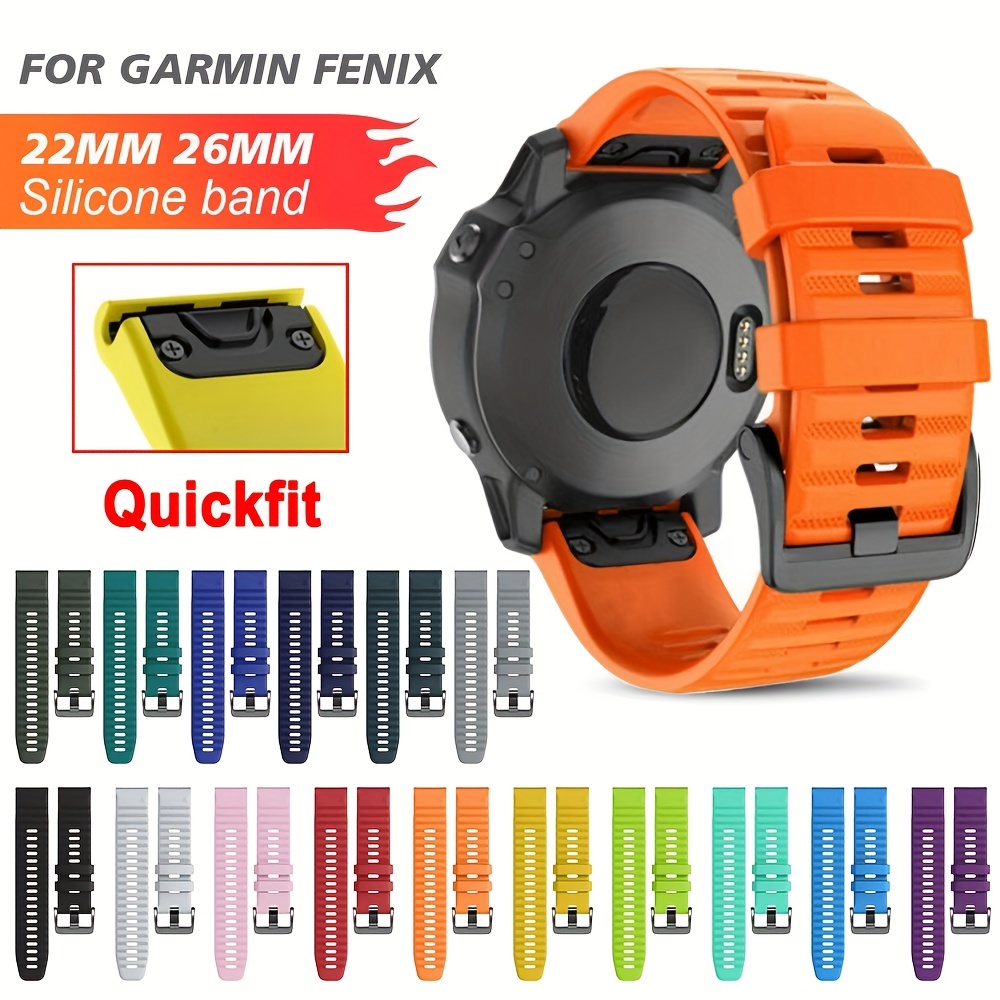 Fit for Garmin Fenix 7X/ Fenix 6X Pro Watch Bands for Women Men, Fenix 5X  Plus Band, 26mm Quickfit Silicone Replacement Bands Straps Wristbands  Bracelet for Garmin TACTIX DELTA, Fenix 3 HR 