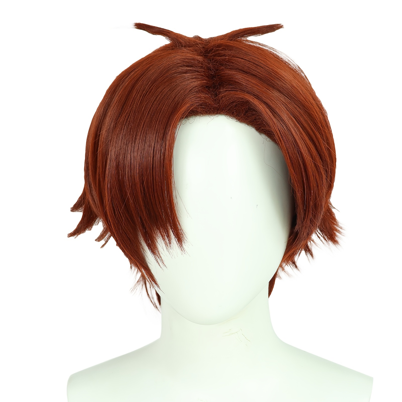 Copper Brown Straight Short Cosplay Wig Men Synthetic Wig Temu