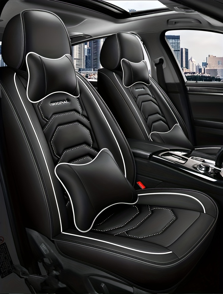 Season Pu Leather Universal Car Seat Cover Set Full - Temu