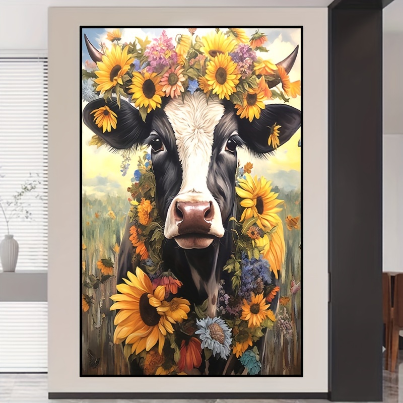 Sunflower Cow Diamond Painting Tools For Adults 5d Diy - Temu