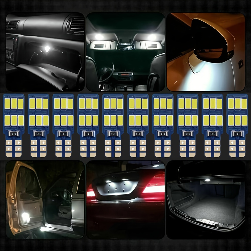 20pcs W5W T10 Ampoules LED Canbus 8smd 12V Led Voiture Intérieur Carte Dôme  Lumières Parking Lumière Auto Signal Lampe