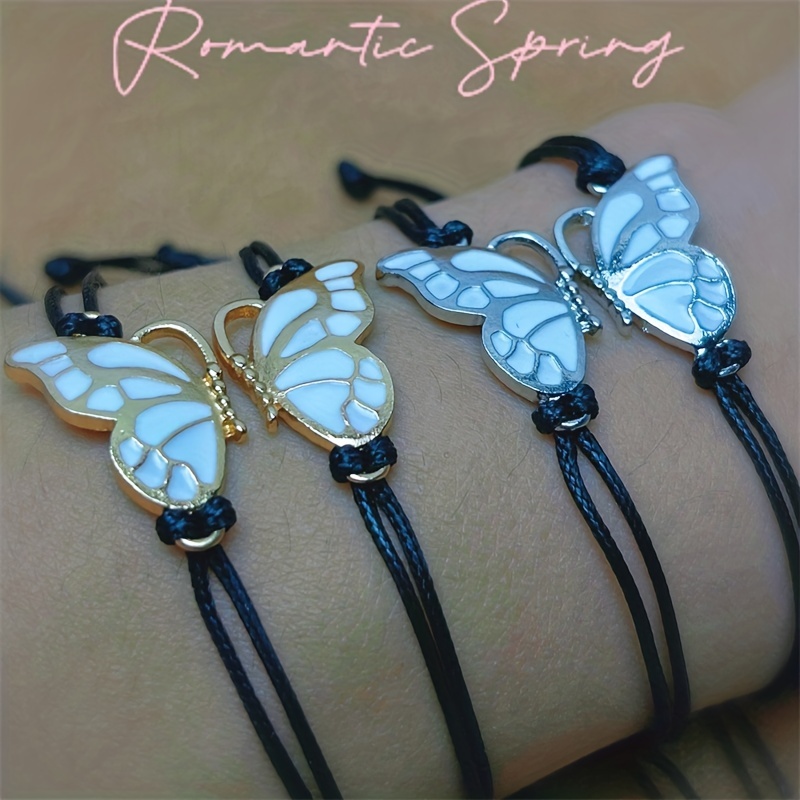 Matching Butterfly Bracelets Best Friends Charm Bracelets Friendship  Bracelet Jewelry - Temu