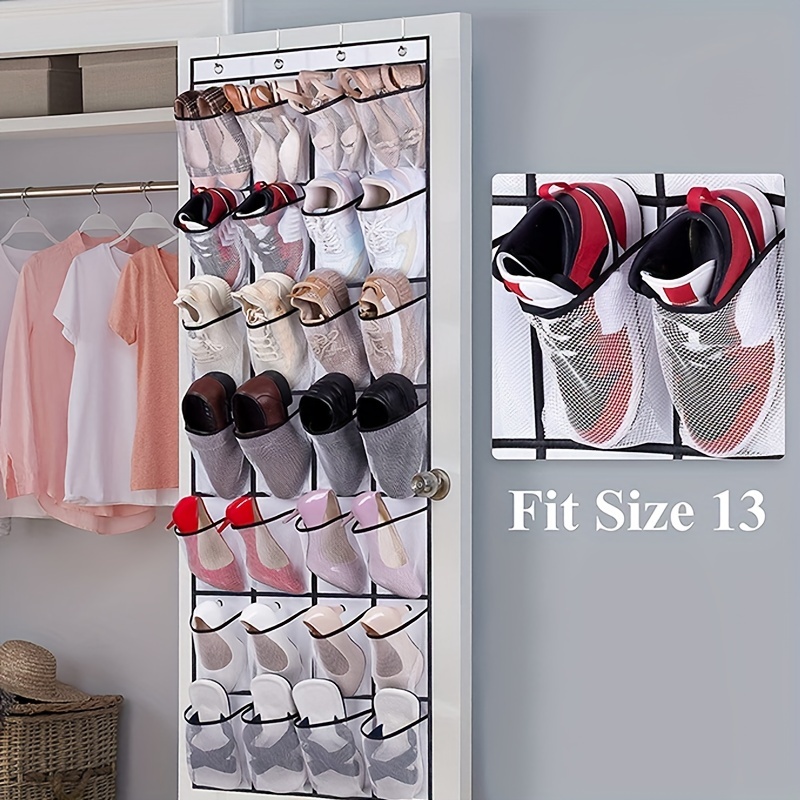 28 Grids Over Door Shoe Organizer Rack Closet Hanging Storage