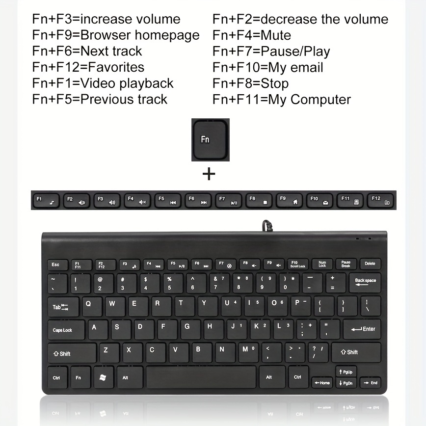 Teclado Usb Mini Cable Kb301b 87 Teclas Ergonómico Universal - Temu