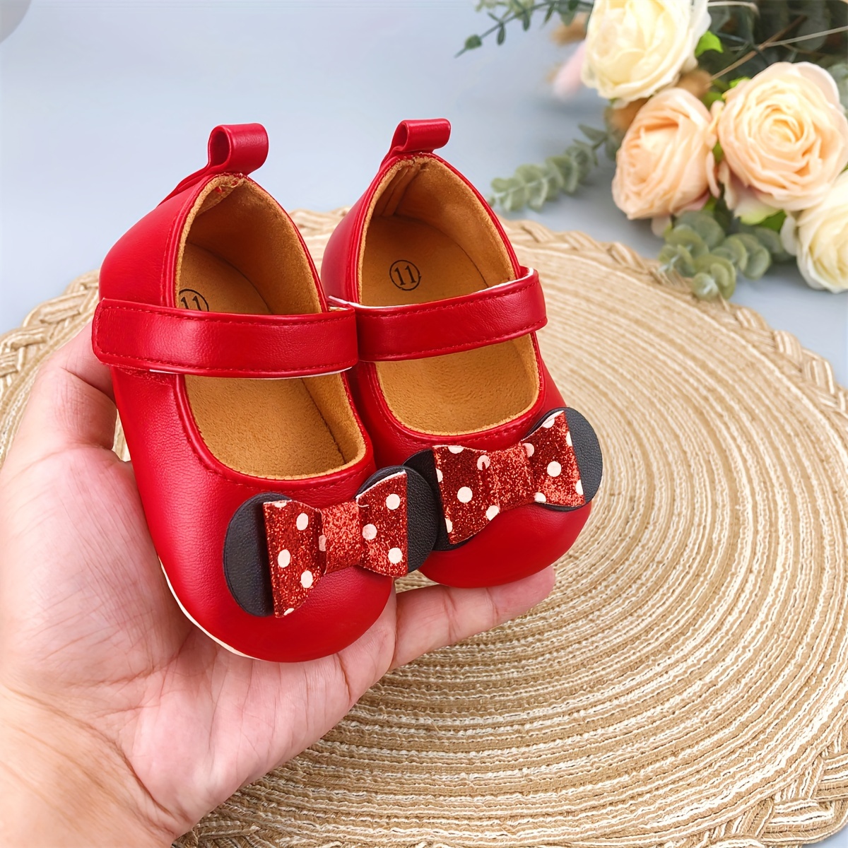 Baby girl hot sale red dress shoes