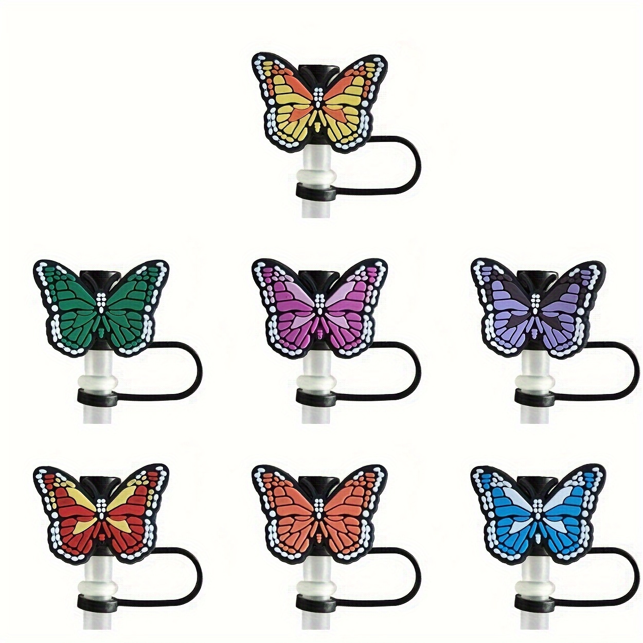 Colorful Butterfly Straw Tips Cover For Butterfly Straw Charms Toppers  Covers Gift Drink Dustproof Decorations - Temu