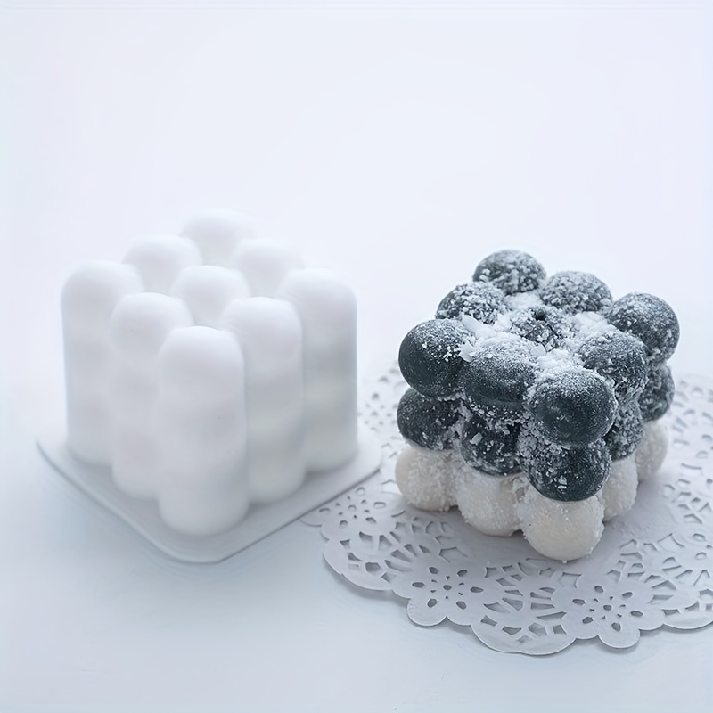 3D Bubble Candle Molds - 6 Cavity Bubble Cube Silicone Mold for Candles Soap  Making, Bubble Cake Mold for Baking Dessert Mousse Cake Jelly Ice Cream