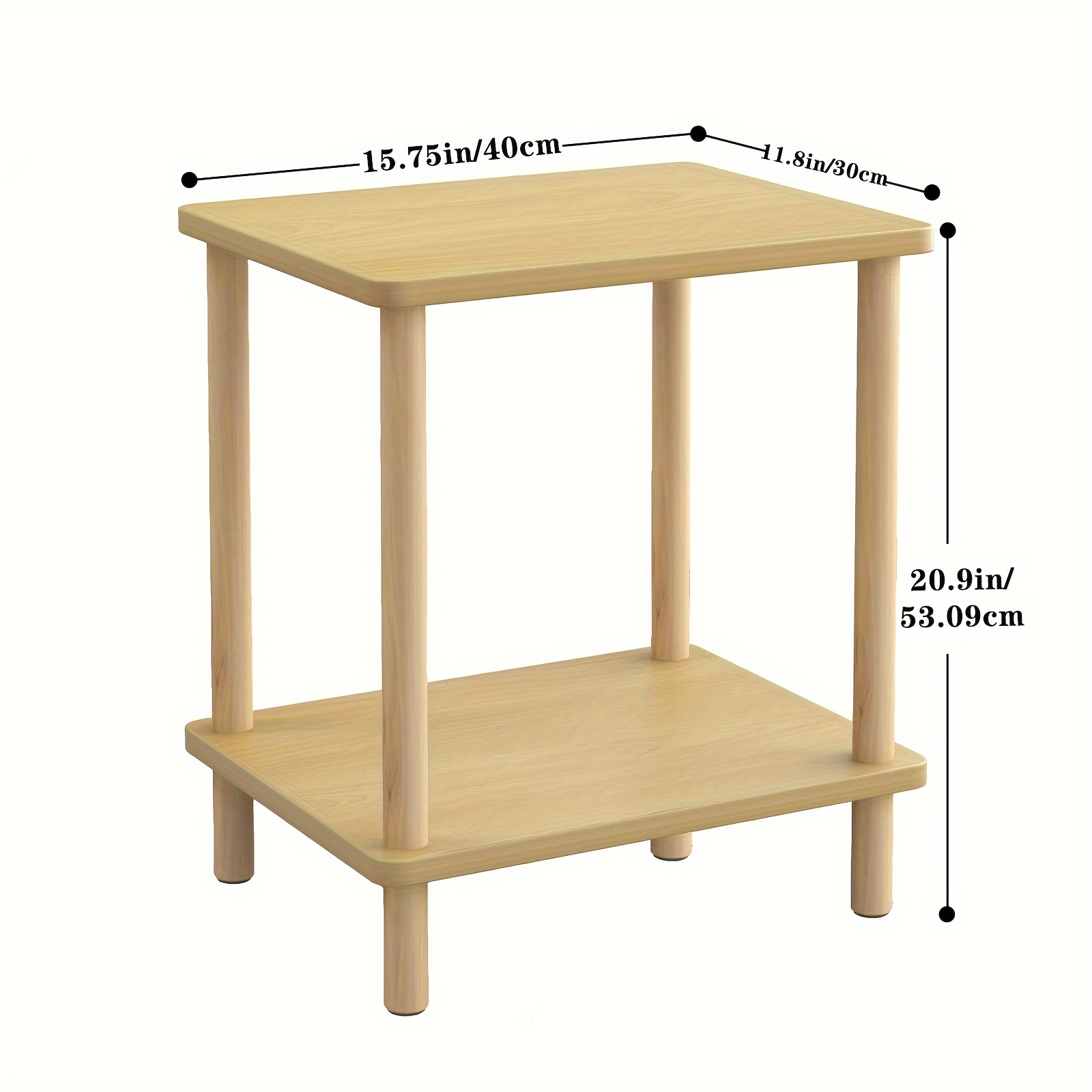 Side Table, 2-tier Tall End Table With Storage Rack, Wooden Nightstand,  No-tool Assembly Bedside Table For Living Room Bedroom Office, Home Decor,  Room Decor - Temu