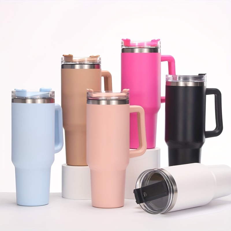 Mug Tumbler With Handle Insulated Tumbler With Lid And Straw - Temu