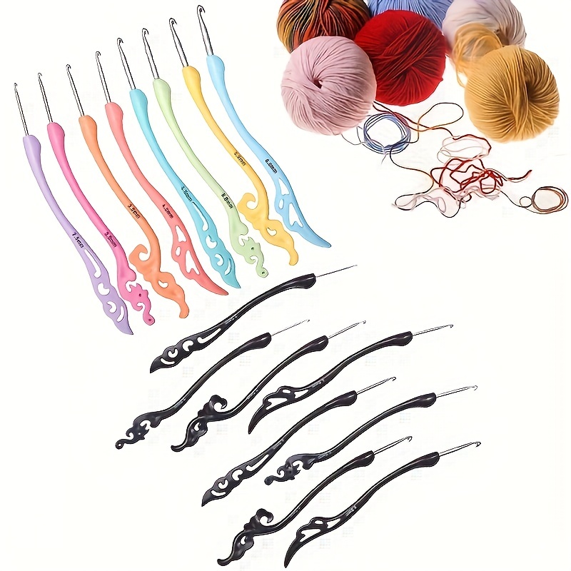 8pcs/Set 2.5mm-6mm Soft Handled Aluminum Crochet Hooks Knitting Tools For  Sweater Making, Multi-Color Hooks With Large Solid Handled Aluminum Crochet  Hook Set