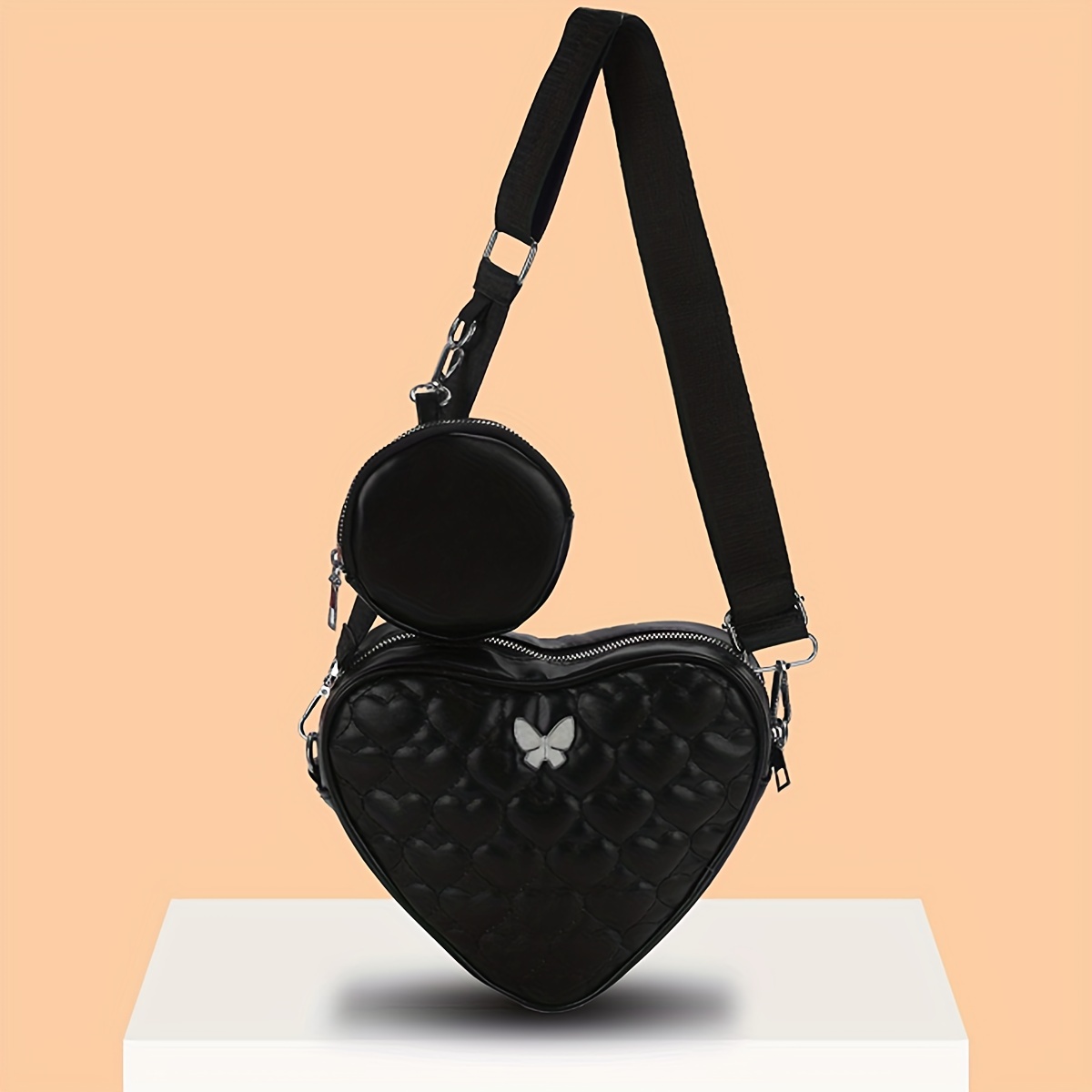 Fashion Embroidered Shoulder Bag With Small Coin Purse - Temu