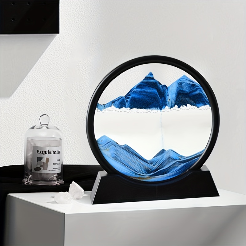 3d Paysage de sable marin profond en mouvement Sable en mouvement Sable en  mouvement Art Image Octogonale en verre Affichage Fluide Cadre de sable  Sable Peinture Décoration intérieure Cadeau