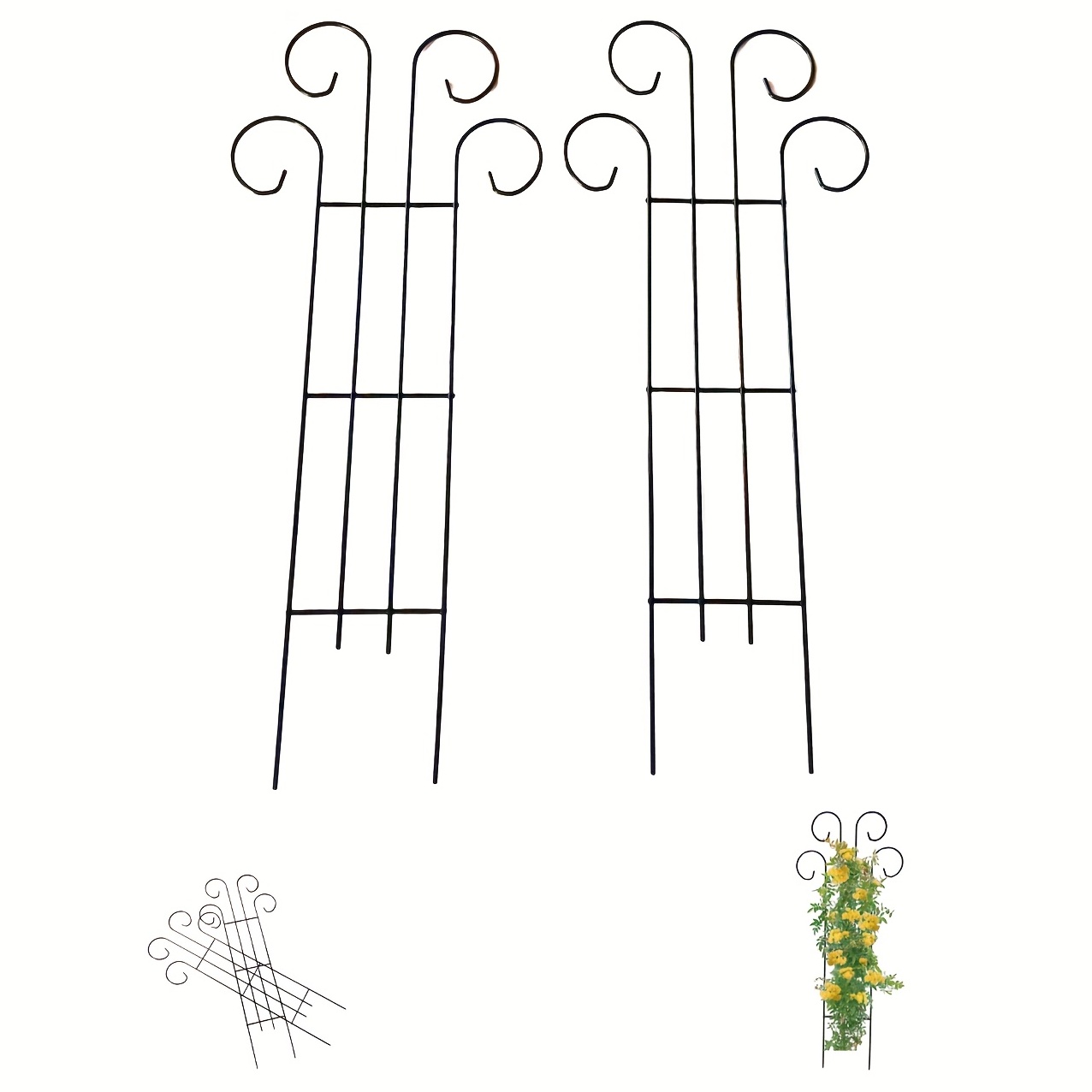 

1 Set Of Stylish Wrought Iron Climbing Rattan Frames - Perfect For Garden Decoration & Green Belt Partition!