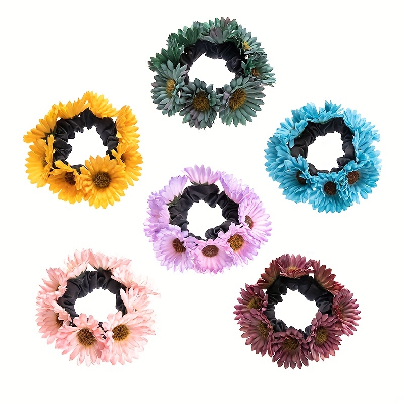 Boho Sunflower Hair Tie Elastic Hair Accessories