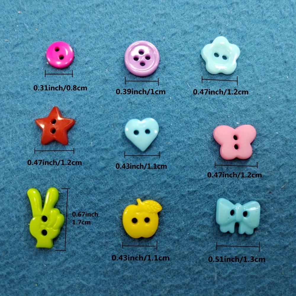 Mixed Colors Mini Star Plastic Sewing Buttons Withtwo - Temu