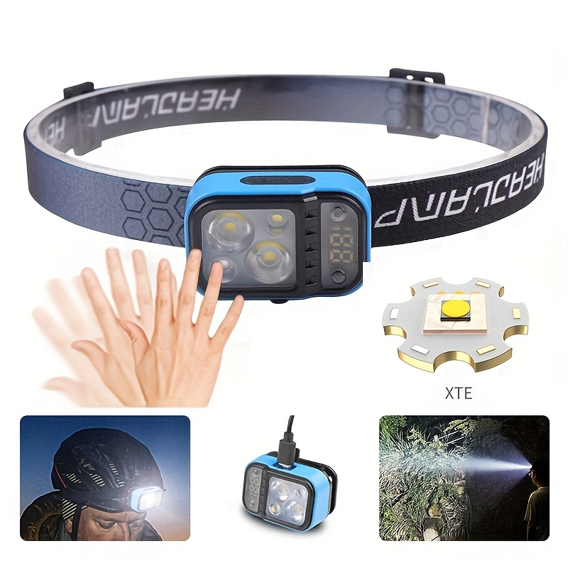 Usb Rechargeable Headlamp Led Flashlight Motion Sensor 5 - Temu