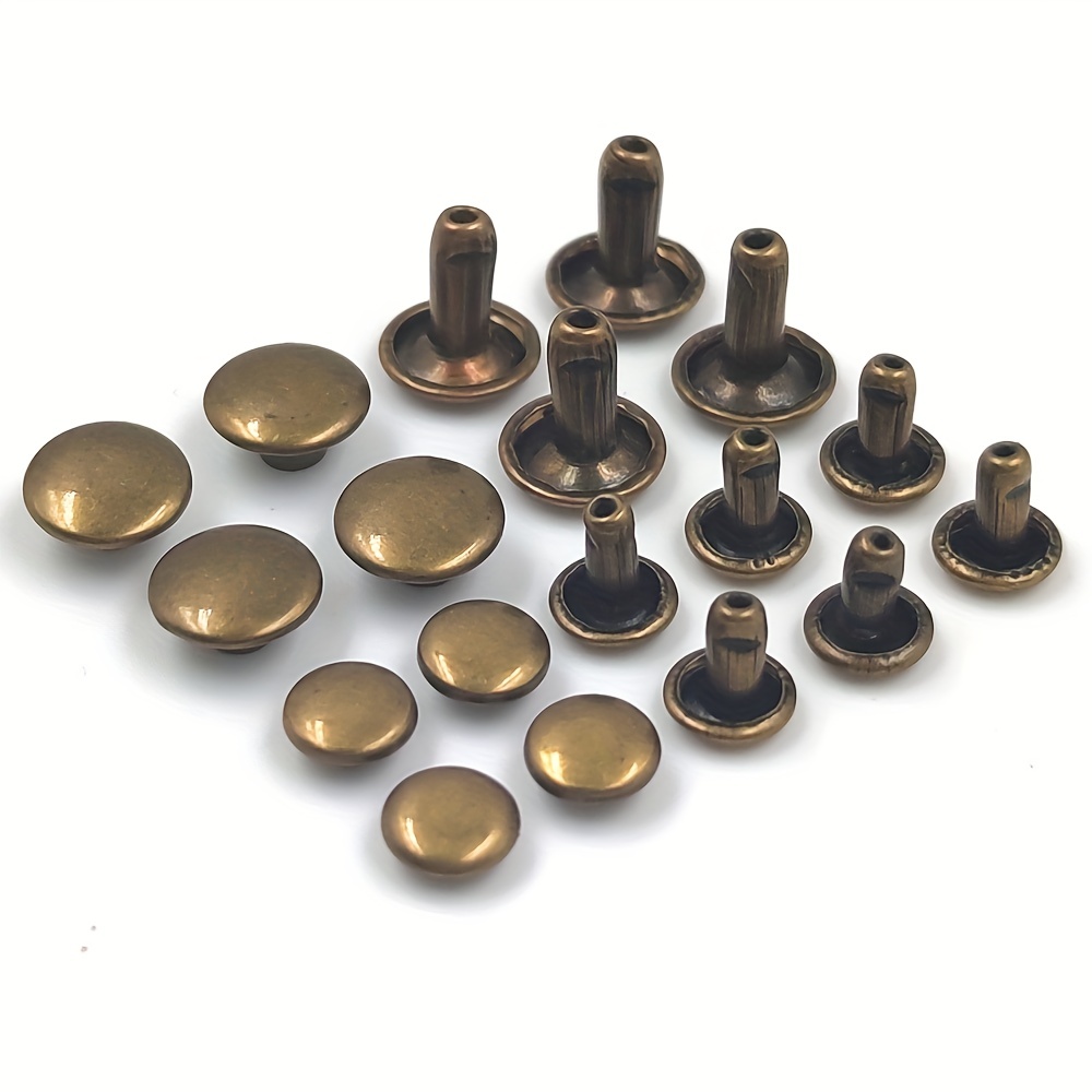 Copper Metal Double Rivets Stud Round Nail Rivet For - Temu