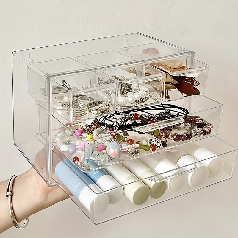 7 Drawers Clear Acrylic Jewelry Organizer - Clear Jewelry Box
