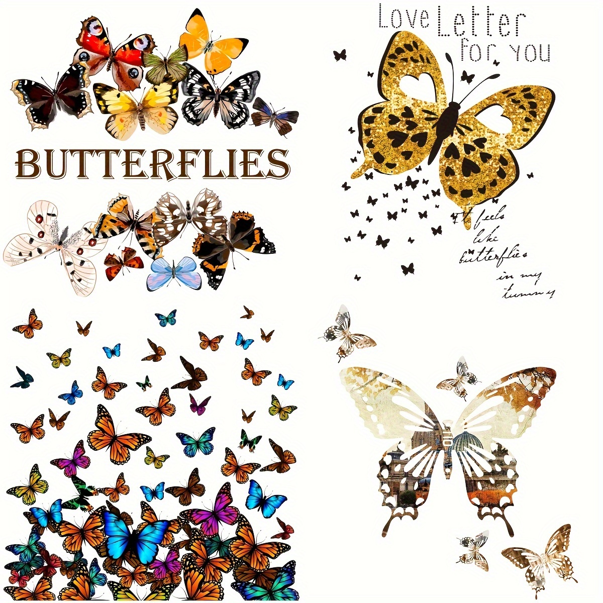 Colorful Butterfly Shaped Clothing Printing Heat Transfer - Temu