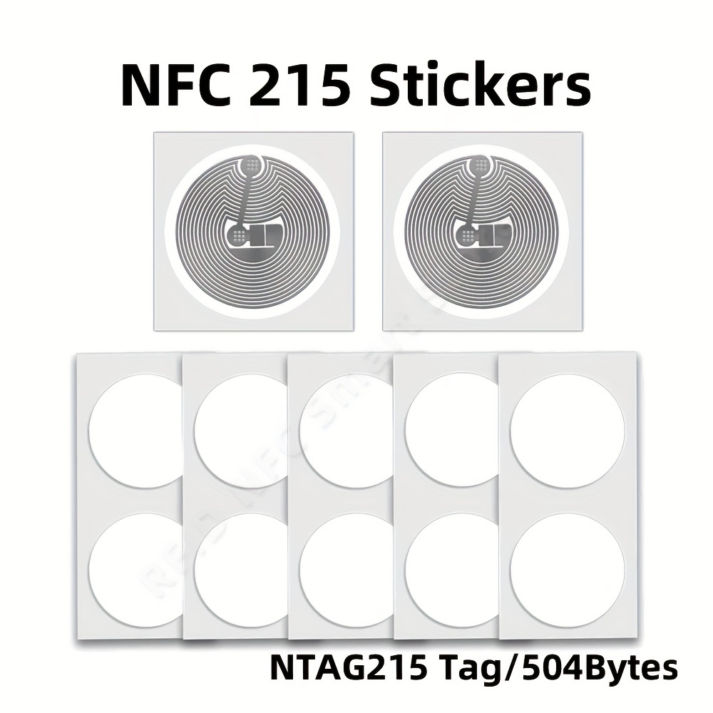 5Pcs NFC Stickers NFC213 Tag Sticker 144 Bytes Blank Round NFC