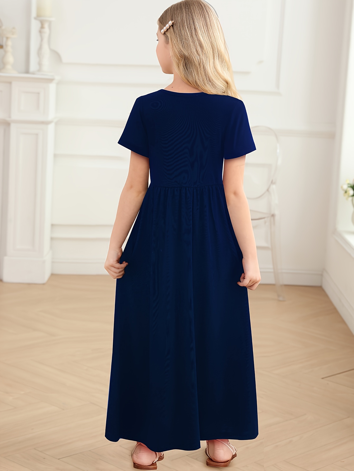 Girls blue maxi sales dress