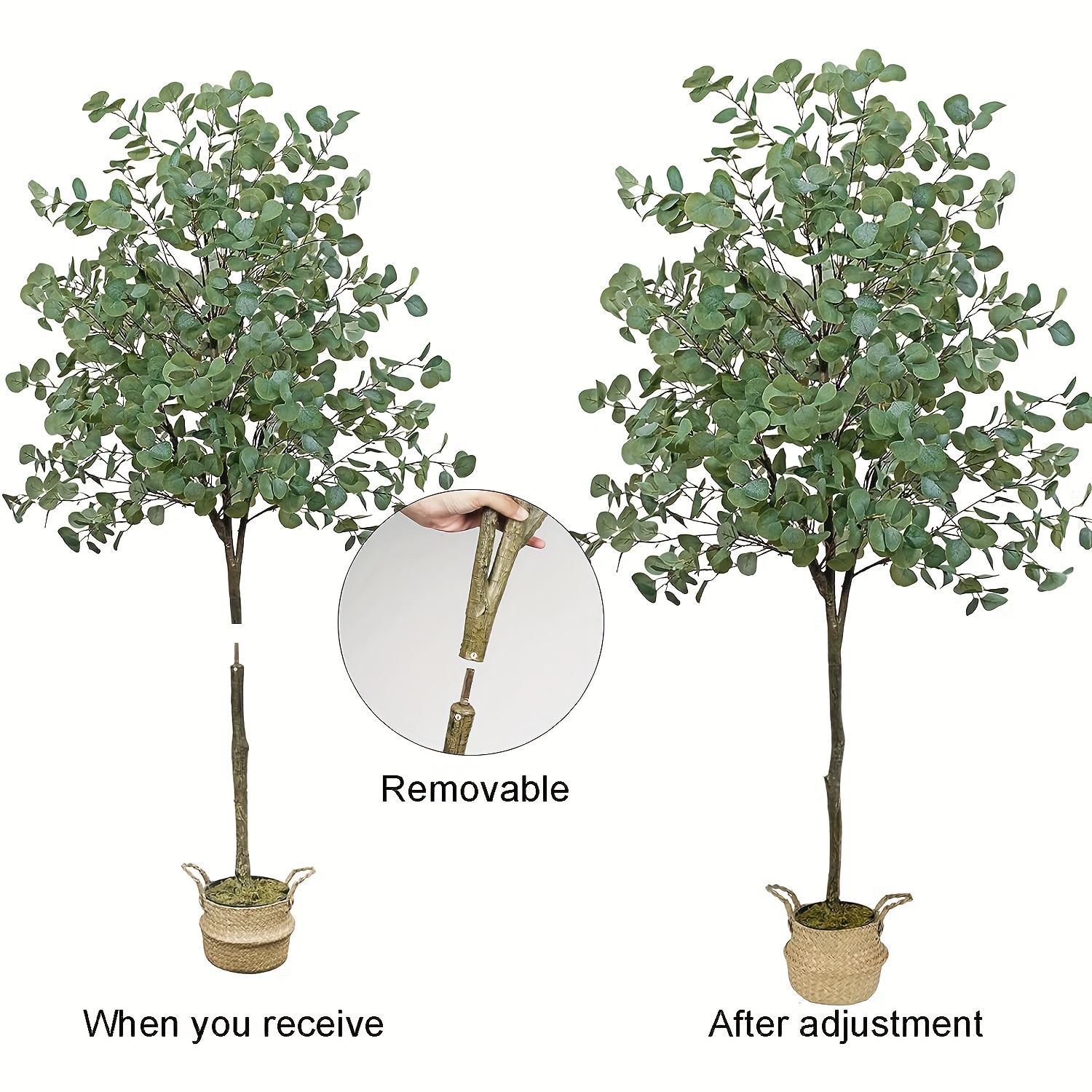 Árbol artificial Ficus de 6 pies, árboles altos de imitación para