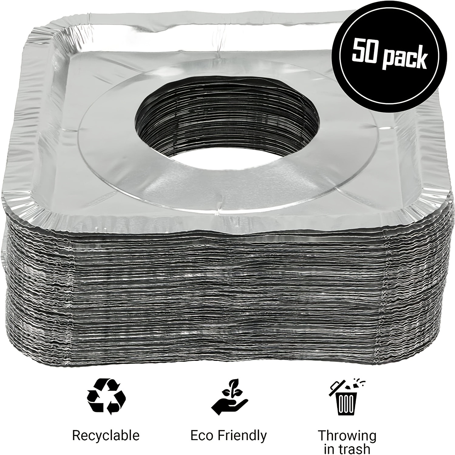 8.5 Square Aluminum Foil Stove Burner Covers Range - Temu