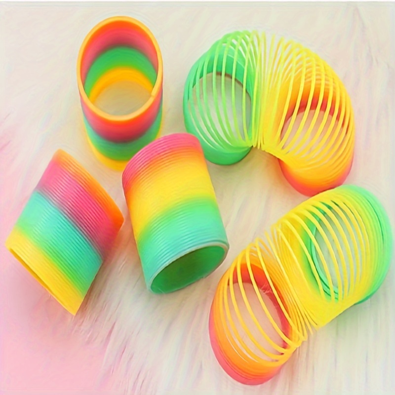 Rainbow Slinky Spring Toy Magic Colorful Circle Coil Kids Stretchy Children  Toys