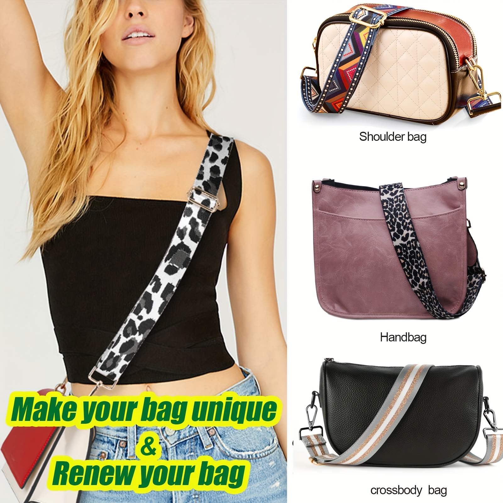 Ethnic Embroidery Wide Purse Straps For Women Replacement Shoulder Bag Strap
