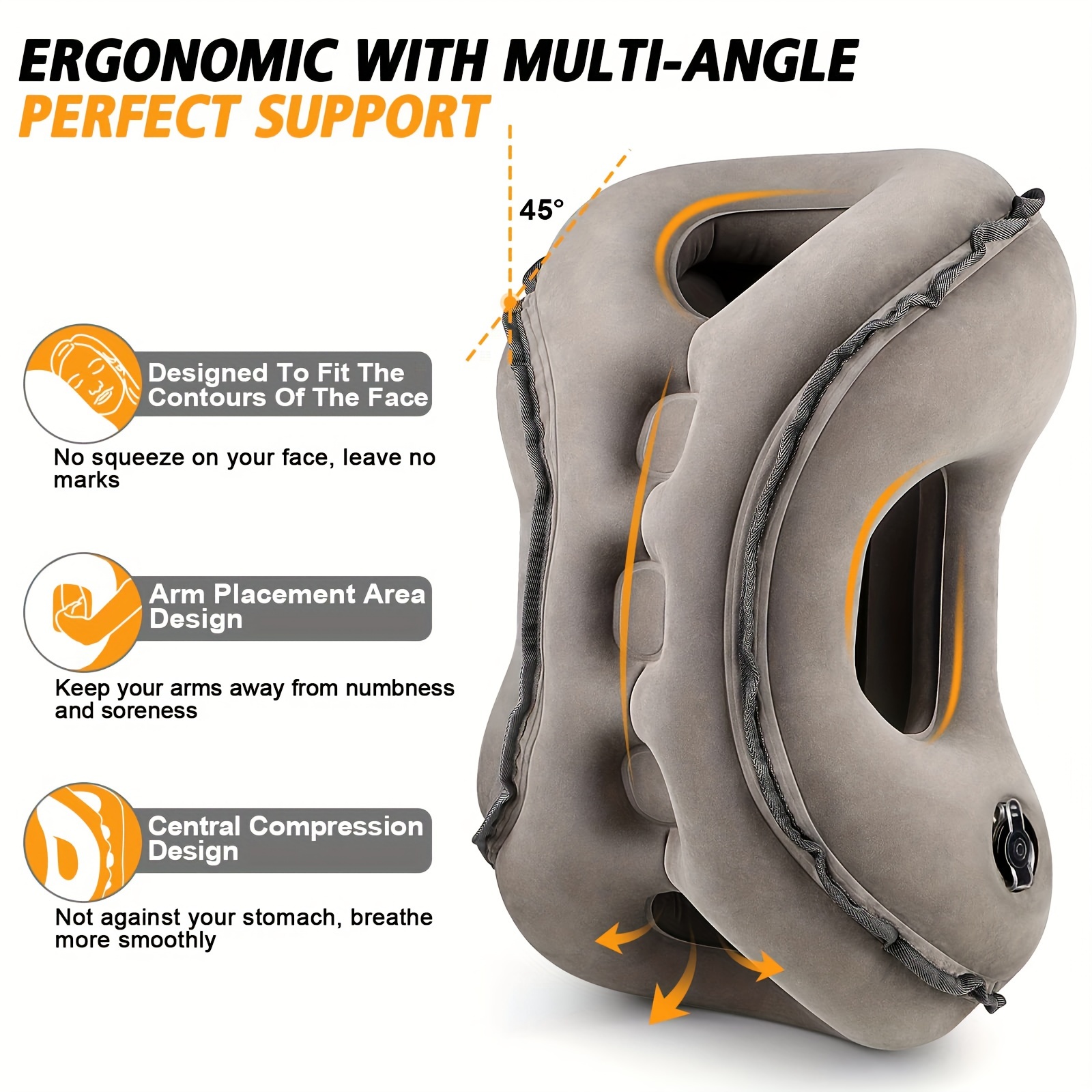 SAHEYER Inflatable Travel Pillows, New Upgrade Inflatable Airplane Pillow  for Sleeping Rest Avoid Neck and Shoulder Pain, Inflatable Neck Pillow with