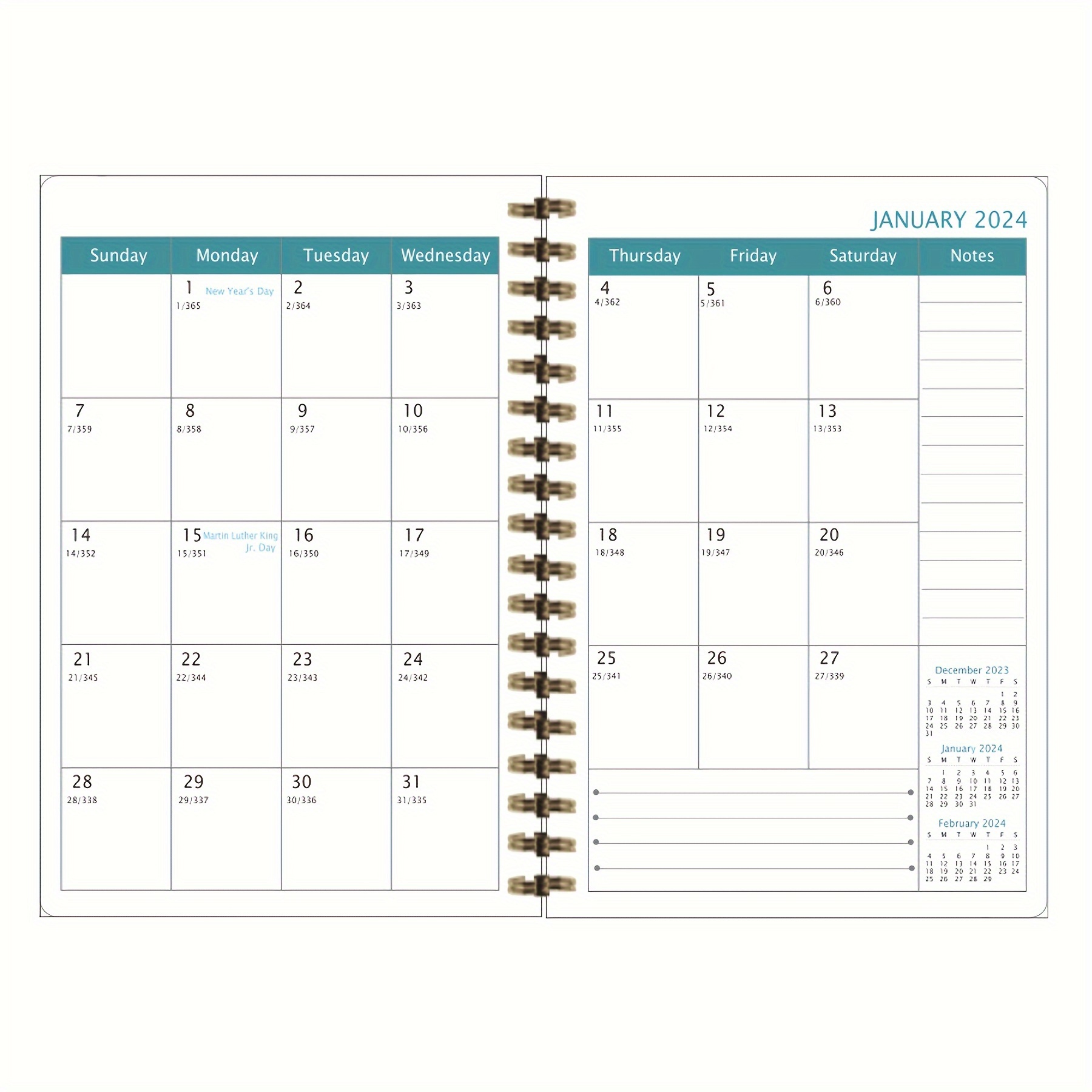 Planner 2024 Planner/calendar 2024 Jan.2024 Dec.2024 2024 - Temu