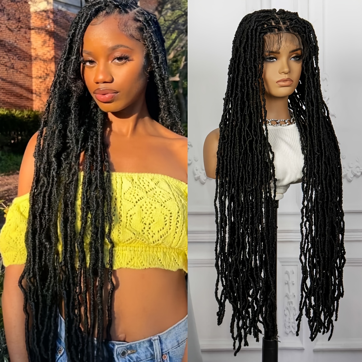 Long Micro Braid Braided Wig, Lace Front Wig, Full Lace Wig, Frontal Wig, Braid  Wig, Braided Lace Wigs, Micro Braids Full Lace Wig -  Israel